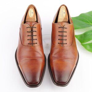 Magnanni Mens Saffron Oxfords Size 8.5 M Tan Brown Leather Cap Toe Dress Shoes
